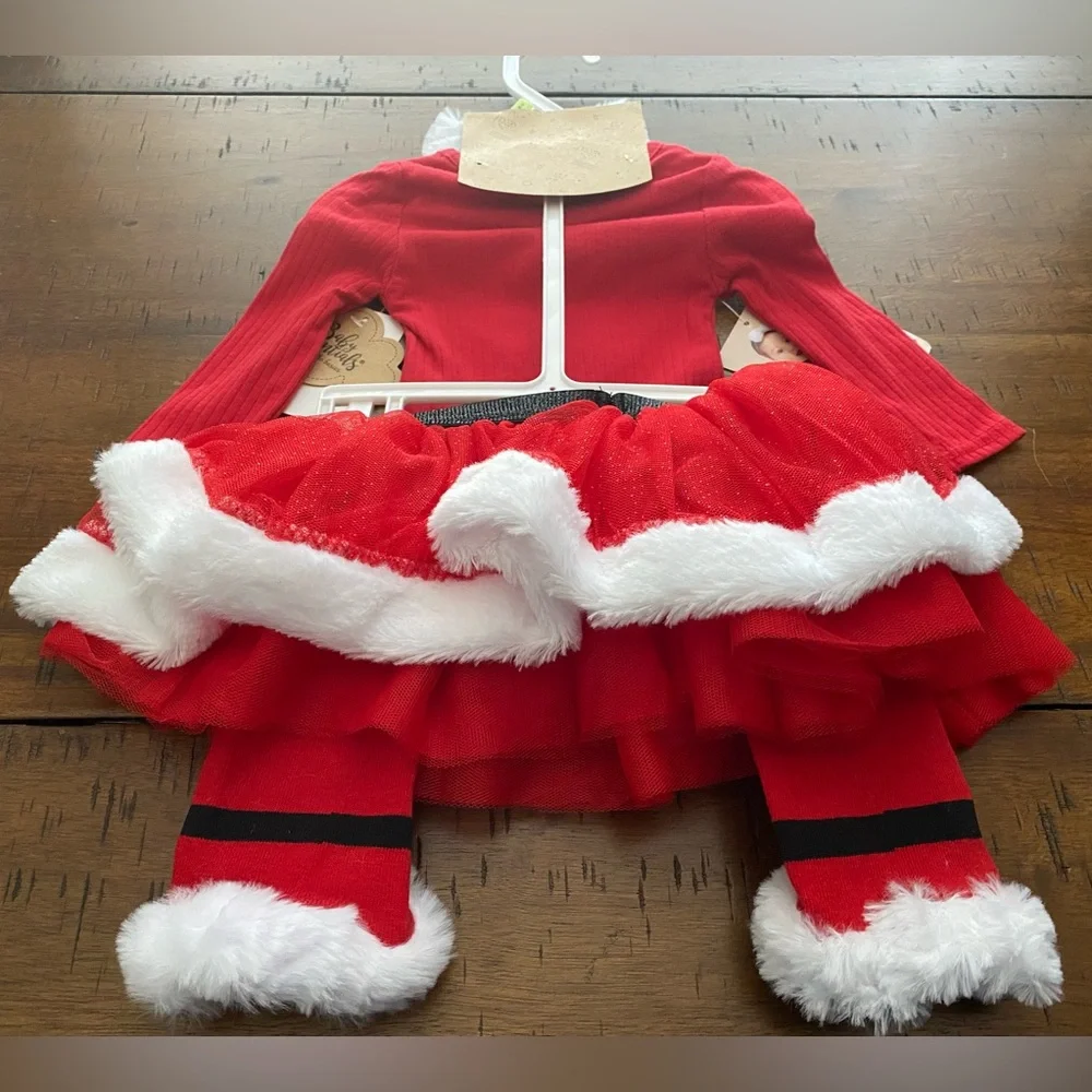 •NWT•Baby Essentials 4-Piece Dress Me Up Holiday Layette Outfit- 3M
